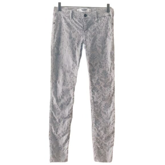 Abercrombie & Fitch Floral Metallic Baroque Skinny Jeans Pants Size 2 - Picture 2 of 8